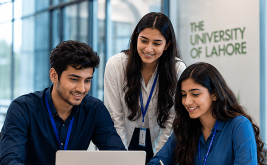 Students collaborating at the University of Lahore